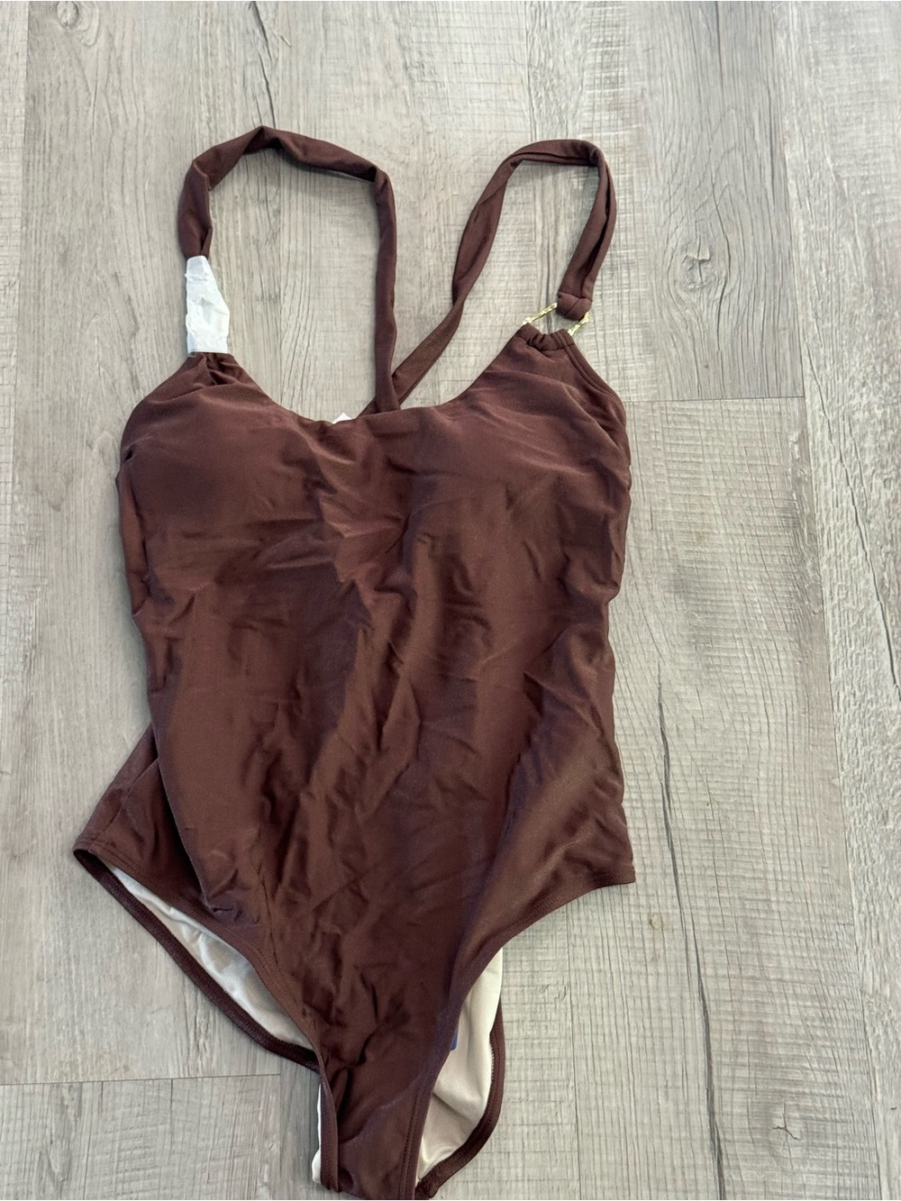 Cupshe Brown Girls One-Piece Swimsuit - Solid Chocolate